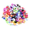 Body Smycken Piercings Rostfritt stål Rhinestone Belly Rings Tongue Lip Piercing Stud Örhängen Mix Massor 200PCS T1C136