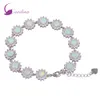 Glam Luxe Mysterious 925 Sterling Silber Overlay CZ White Fire Opal Armbänder für Teenager-Mädchen 22 cm 8,85 Zoll B461