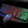 New Combos Optical Keyboard And Mouse Kit Suspension Keys Rainbow Lights Gaming USB Wired For Desktop Lapton Backlights 2 Pieces