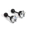 Grandes boucles d'oreilles pour femme en alliage plaqué argent en acier inoxydable rivet boucles d'oreilles hommes boucles d'oreilles, rondes avec des boucles d'oreilles en cristal de diamant blanc