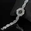 MetJakt orologio da polso al quarzo vintage con bracciale in argento sterling massiccio 925 con zirconi per gioielli in argento tailandese da donna