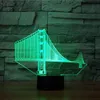 3D Golden Gate Bridge Night Light Touch Table Desk Lampade illusione ottica 7 Colore Cambiamento Decorazione per la casa Birthday GI212T