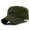 1 pièce, mode hommes femmes multicolore unisexe réglable Style classique uni plat Vintage armée chapeau Cadet Cat1229B