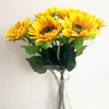 Gelbe Sonnenblume, 62 cm, künstliche Seidenblumen, Simulation einer einzelnen Sonnenblume für Hochzeitsfoto-Requisiten, Blumen-Weihnachtsdekorationen