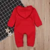 2018 New Baby Clothes Natal One-peças com capuz Romper Jumpsuit Toddler Infant Baby Girl Boy de Santa Bloomers playsuit Winter Grosso Outfits