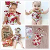 Newborn baby girl clothes summer flower romper jumpsuit onesies +headband 2pcs kid clothing boutique outfits babies girls toddler 0-24M