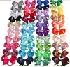 20PCS/4 inch Hair bow WITH Elastic Band Ponytail Hair Holder Kids Girl head accessories Elastic Loop Bobble School Dancing bows