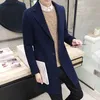 New Men's fashion boutique pure color high-grade woolen cloth business trench coat / Male leisure Wool Blends dust coats jackets