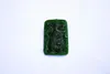 Free delivery - beautiful (outer Mongolia) jade China ancient military strategist guan yu (amulet). Hand-carved rectangular necklace pendant