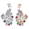 Elegant Multi Color Rhinestone Peacock Animal Brooches For Women Wedding And Party Jewelry Accessories Bridal Pins Pins,