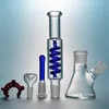 Straight Tube Hookahs Freezable Beaker Bongs Glass Water Pipe Build A Bong Dab Oil Rig With 14mm Bowl Pipes Green Blue Bubbler