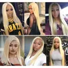 Brazylijskie wiązki Virgin Hair z zamknięciem 613 Blondynka jedwabiście proste ludzkie włosy 3 wiązki z 134 koronkowym ucha czołowym do EA3199494