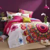 Uppsättningar Boho Bedding Set Queen King Size Bedclothes Böhmen Däcke Cover Set, Bedlake Podow Case 4pc Bed Set 100% Bomull