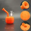 Smoking water pipe Glass Bong Halloween pumpkin Water Pipe unbreakable silicone filter, plastic double deck filter silicone pipe.