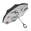 С C рук непромокаемые зонтик ветрозащитный обратный двойной слой перевернутые зонтики мягкие анти занос Bumbershoot мульти цвета 35 КК ББ