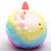 Barn leksaker gåva 11cm jumbo mjuk långsam stigande regnbåge squishy unicorn kawaii söt björn / panda telefonremmar hängsmycke bröd tårta doftande baby leksaker