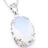 Luckyshine unik vintage lady oval vit moonstone pendants 925 sterling silver halsband hängsmycke smycken party present