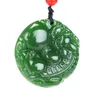 Nowy Naturalny Jade Chiny Zielony Jade Wisiorek Naszyjnik Amulet Lucky Bóg Best Pixiu Statua Kolekcja Letnie Ozdoby Kamień Naturalny