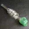 Geisterschädel Spiralölbrenner Glas Pyrex Rohr Vier Farben Stright Tube Rauchpfeifen 15 cm Länge für Bongs Wasserpfeifen Werkzeuge