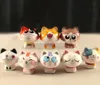 Kawaii 8 pièces en céramique maneki neko décor à la maison artisanat chambre décoration porcelaine figurines d'animaux chat porte-bonheur en céramique ornements cadeau