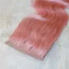 Braziliaanse Body Wave Virgin Menselijk Haarbundels met Kantsluiting Baby Roze Kleur Onverwerkte Remy Haar Weave Extensions Rose Gold Top Sluiting