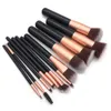 Groothandel houten handvat 12 stks make-up borstel set 12 stuks premium synthetisch make-up borstels voor oogschaduw foundation wenkbrauw mascara cosmetica borstel schoonheid tool