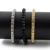 8 inch Hip hop Men Bracelet Silver/Gold Iced Out 1 Row Rhinestones Chain Bling Crystal Bracelet Women 20cm Drop Shipping