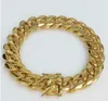 Heren 18K geelgouden doossluiting 12 mm Miami Cubaanse schakelarmband2092