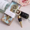 Gyllene kompass vinproppar bröllop favoriserar och gåvor vin flaska öppnare bar verktyg souvenirer för festgåva gga504 30pcs