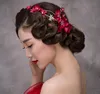 赤エミュレーションヘアピンクリップクリップウェディングドレスヘッドウェアアクセサリー