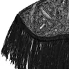 Kvinnor 1920 -tals klaffbroderi fransar sjal täcker gatsby party pärlspetning paljett cape vintage mesh scraf wraps för klänningar4875959