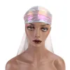 Mode män sparkly silke durag bandana huvudkläder färgglada män du rag peruker turban doo rag huvudband pirat hatt hår