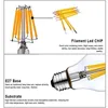 LED-filamentlampa E12 E14 2W 4W 6W Edison Candle Light 110V 220V 240V C35 360 ° Klar glaslampa för kristallhängsmycke ljuskrona fixtur