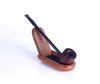 Wooden Mini pipe, hammer, depicting pipe, mahogany straight rod, male universal filter cigarette holder.