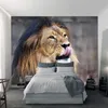 Custom mural wallpaper European style HD lion wallpaper Canvas sofa TV background PVC Poster Living Room Bedroom home decor