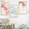 Paesaggio Fiori di ciliegio Dipinti su tela Montagna in stile cinese Poster astratto Nordic Wall Art Picture Home Decor