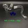 Nieuwe Glass Ash Catcher Bubbler met J-Hooks Adapter 18mm J Haakpijp Glasleidingen Tabakspijpen Glazen Waterleidingen DAB RIGS