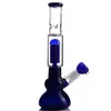 Bécher bleu 14 mm joint Perc verre d'eau Bong narguilés tuyaux percolateur recycleur plate-forme pétrolière bongs dab Rigs