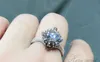 Yhamni Original 925 Sterling Silver Flower Rings for Women 10ct Cz Zircon Engagement Anelli per matrimoni Gioielli di moda AR0495737063