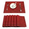 PVC Dining Tables Placemat Heat Insulation Stain Resistant Woven Vinyl Kitchen Table Mat Anti Slip Pad Washable Placemats