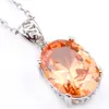 10 peças Luckyshine excelente brilho oval fogo champanhe morganite zircônia cúbica pedras preciosas pingentes de prata colares para férias weddi241p