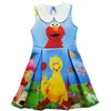 2017 bébé fille robe sésame rue Elmo robe de bande dessinée été enfants enfants Costumes pour filles fête Dresses243i5915234