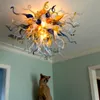 Modern avizeler otel ev sanat dekorasyon lambaları el üflemeli cam avize renkli dekor küçük sanatsal tavan kolye lambası Türk tarzı süslü lambalar lr1116
