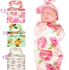 15 Styles Kids Kidslin Swaddles envolve cobertores de roupas de cama recém -nascidas algodão orgânico insprima floral swaddle + bandeira de duas peças