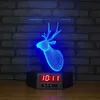 Milu cerf 3D Illusion Veilleuses LED 7 Changement de Couleur Lampe de Bureau Horloges Cadeaux # R87