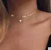Heißer Verkauf Gold Silber Halsband Halskette Anhänger Stern Pailletten Link Kette Halsband Halskette Frauen Mode Zubehör