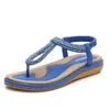 Designerschuhe Sommerschuhe Frauen Böhmen ethnische Flip Flops weiche flache Sandalen Frau Freiwillige komfortable Plus-Größe Keilsandalen 35-44