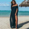 Elegancka Summer Beach Off Ramię Maxi Sukienka Kobiety Czerwone Sexy Luźne wakacje Boho Długie Suknie 2018 Solid Loose Sundress Vestidos