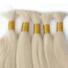 good deal color 613 blonde human hair extension in bulk cheap straight wave brazilian hair bulk for braids no attachment free shipping