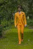 Bruidegom Dragen Gold GroomsMen One Button Bruid Tuxedos Notch Revers Mannen Past Bruiloft / Prom / Diner Beste Man Blazer (Jack + Pants + Tie + Vest)